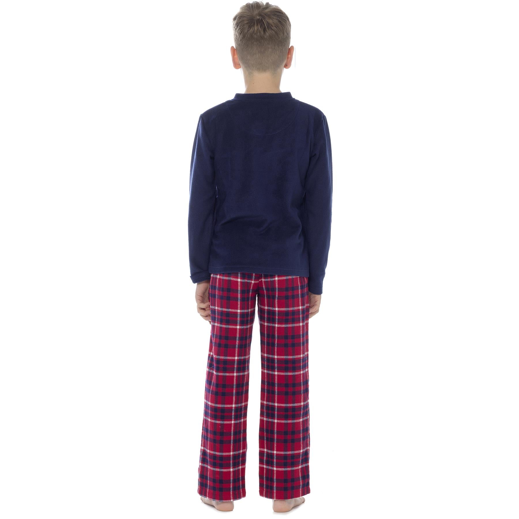 Boys Flannel Check Pants Grey Pyjamas
