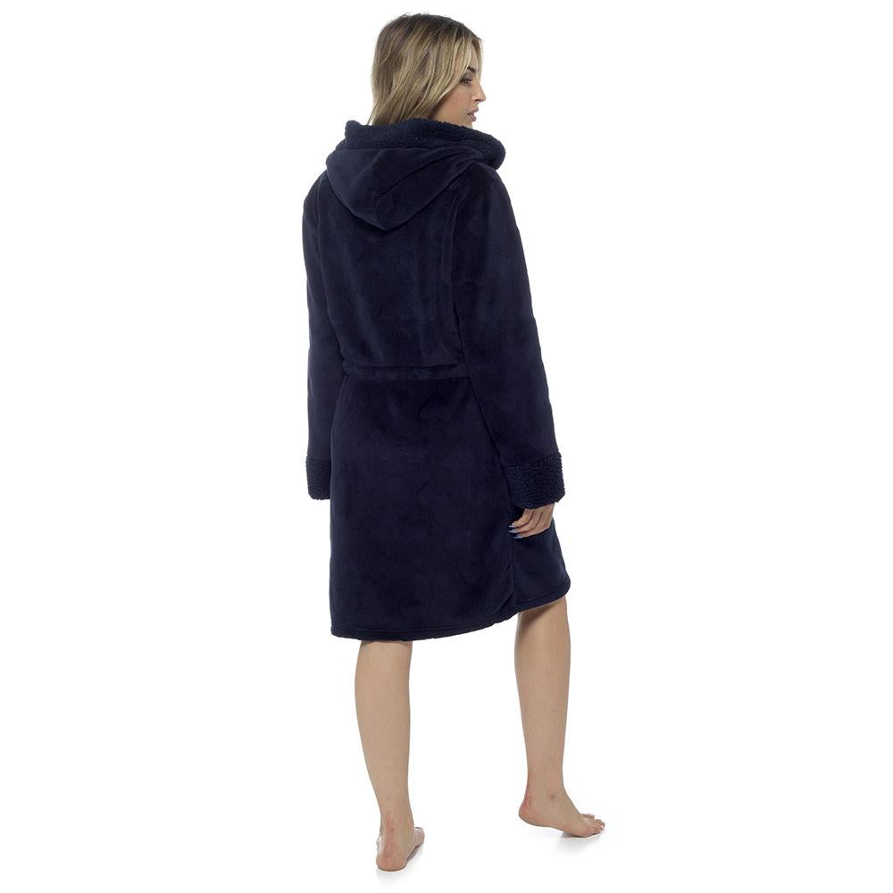Pink Hooded Zip Up Robe