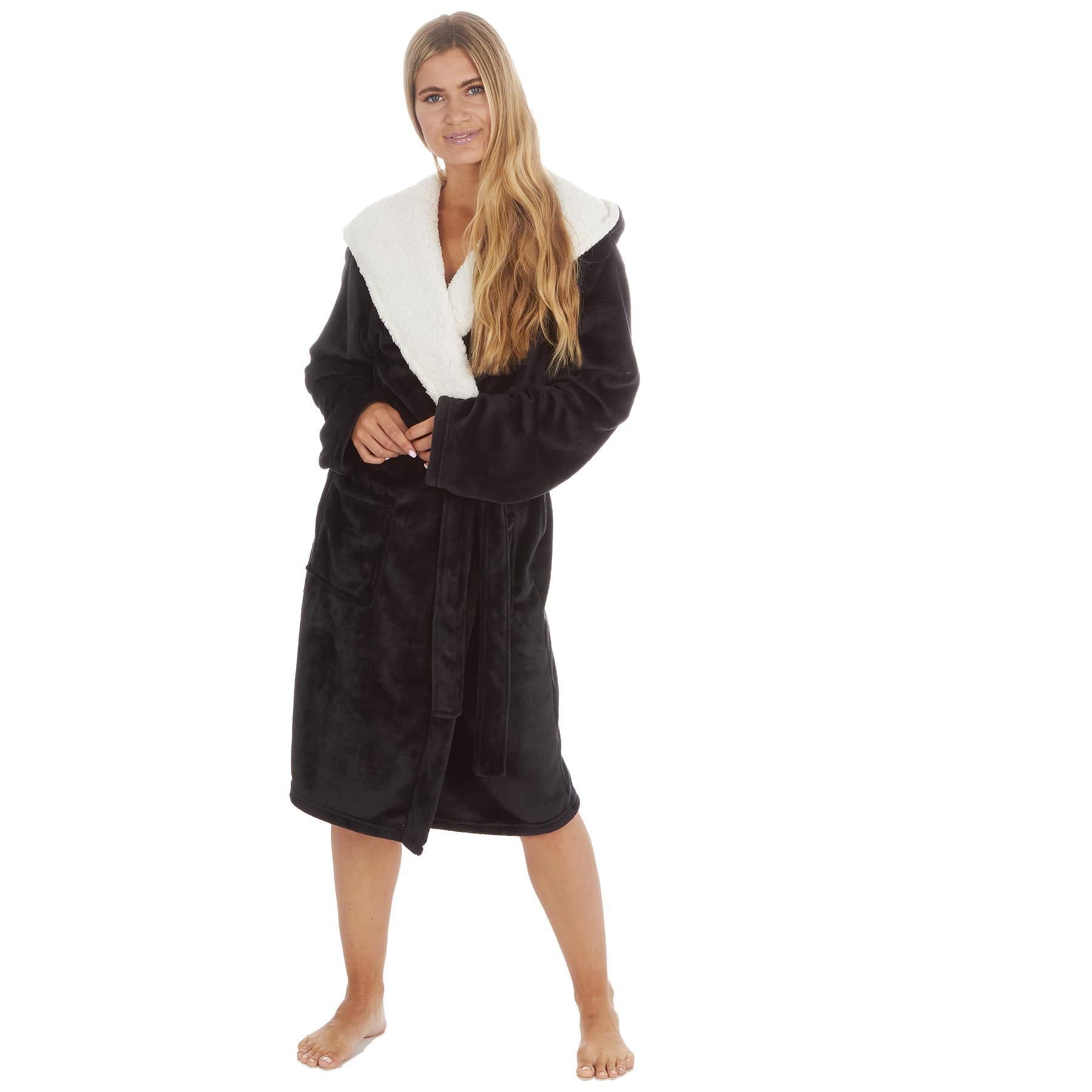 Black Snuggle Fleece Robe