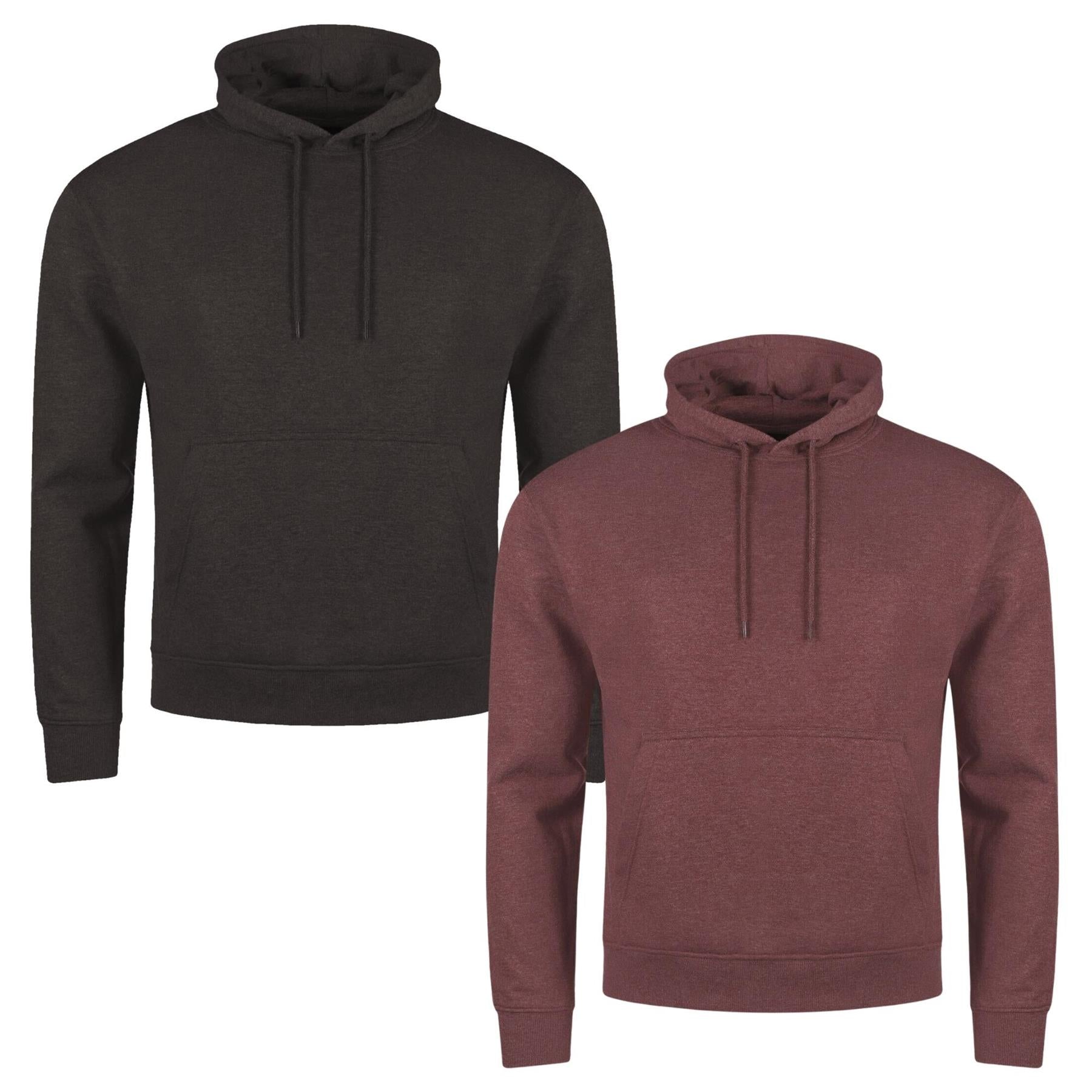 2 Pack Charcoal/Chocolate Pullover Hoodie