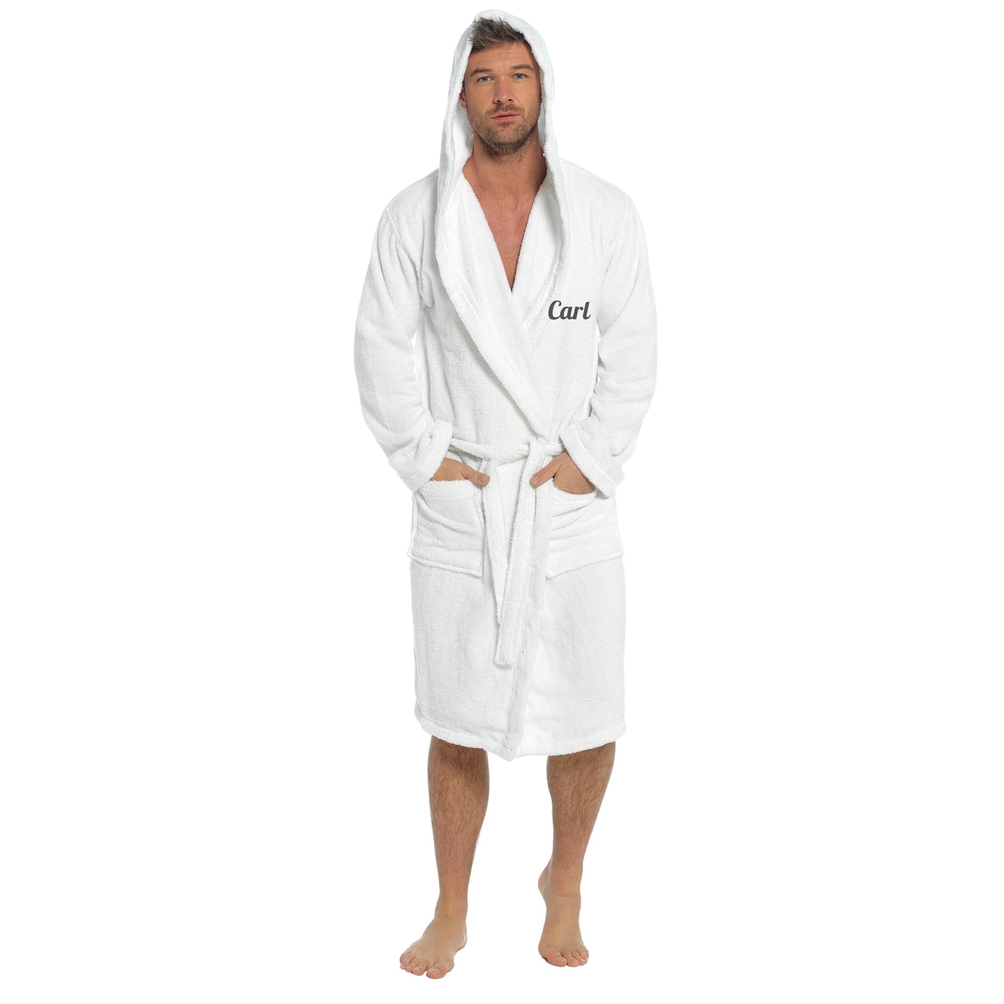 White Hooded Towelling Robe