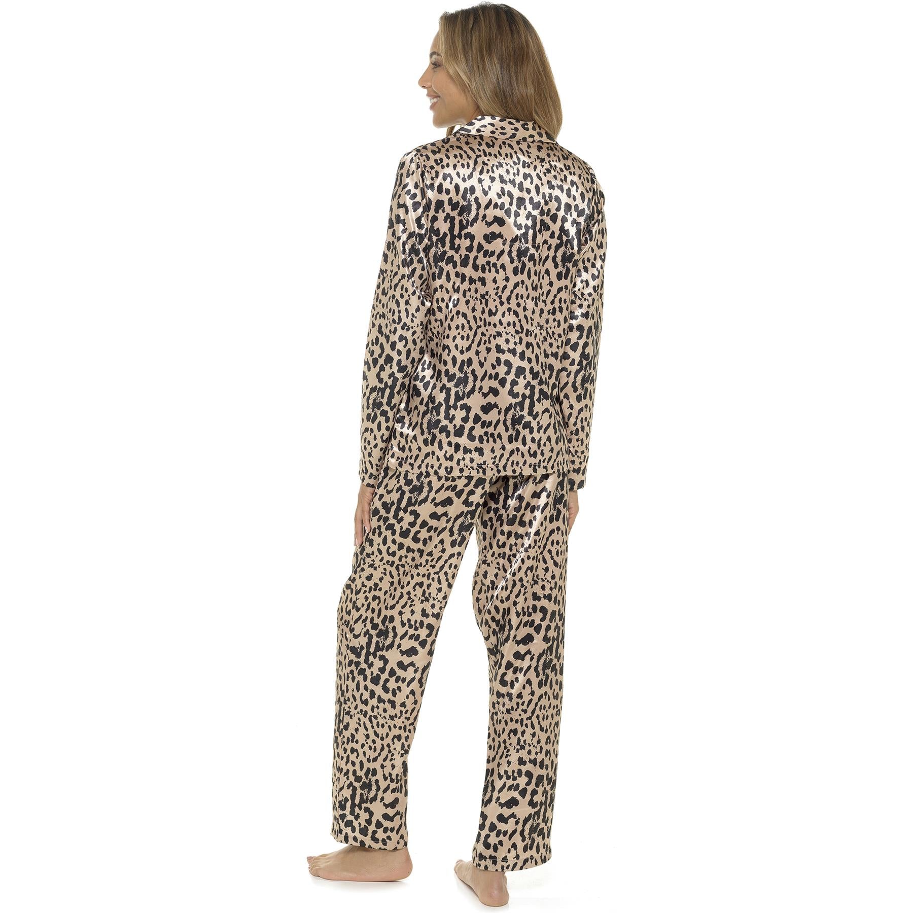 Leopard Print Satin Pyjamas