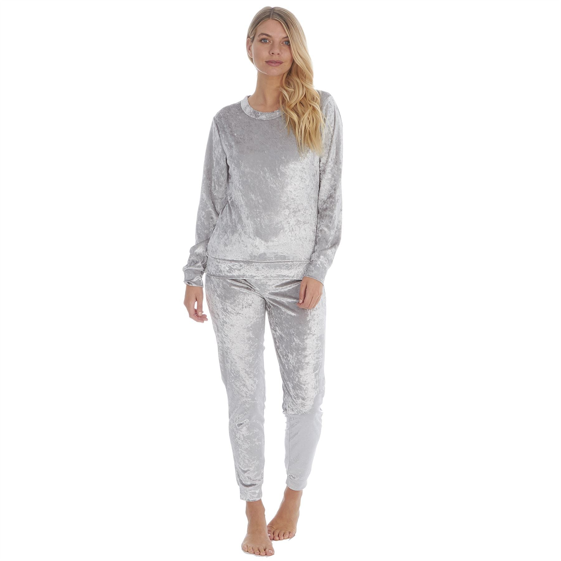 Silver Crushed Velvet Pyjamas