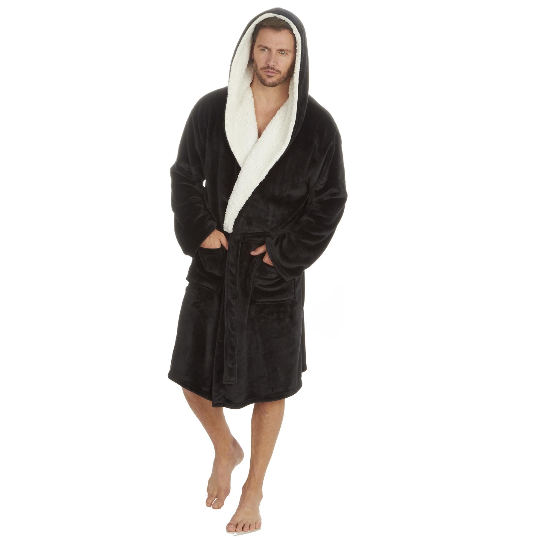 Black Snuggle Fleece Robe