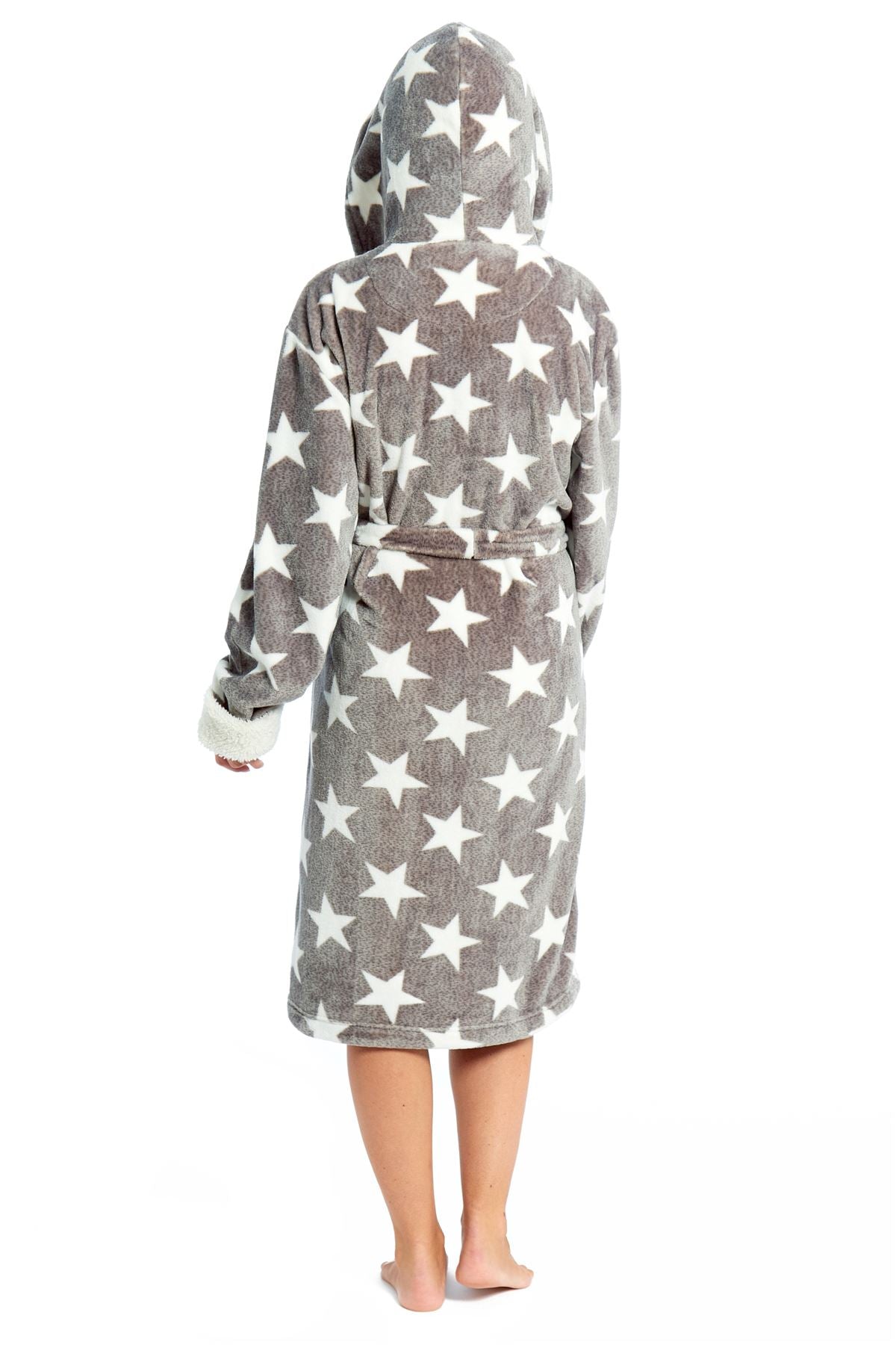 Grey Star Print Robe