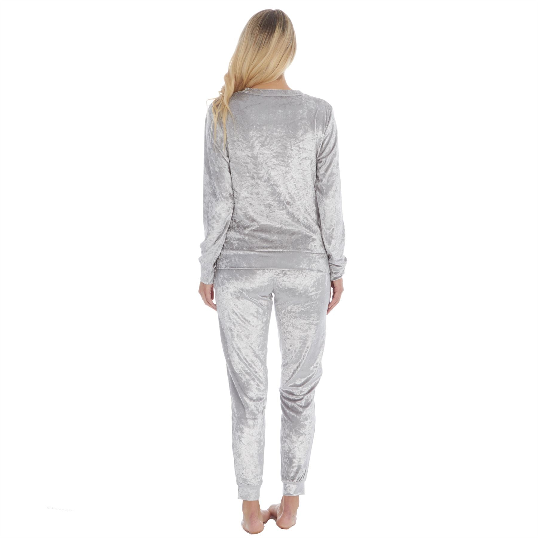 Silver Crushed Velvet Pyjamas